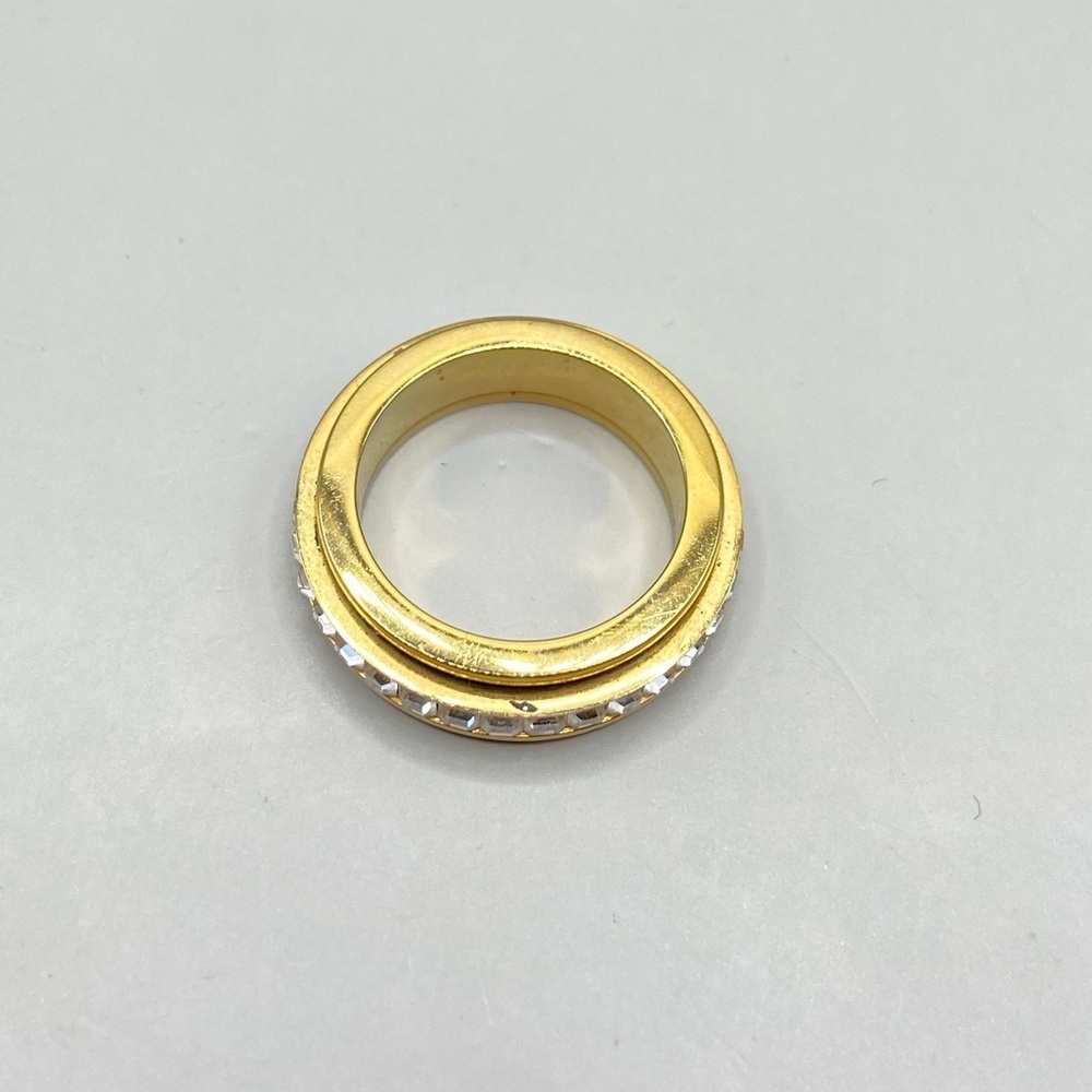Gold Tone Crystal Spinner Ring - Picture 4 of 6